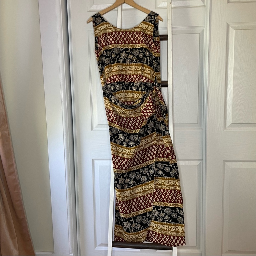 Vintage Spenser Jeremy Long Sleeveless Wrap-Tie Front Dress